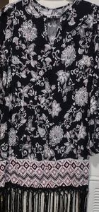 Fringed bottom Paisley print dress